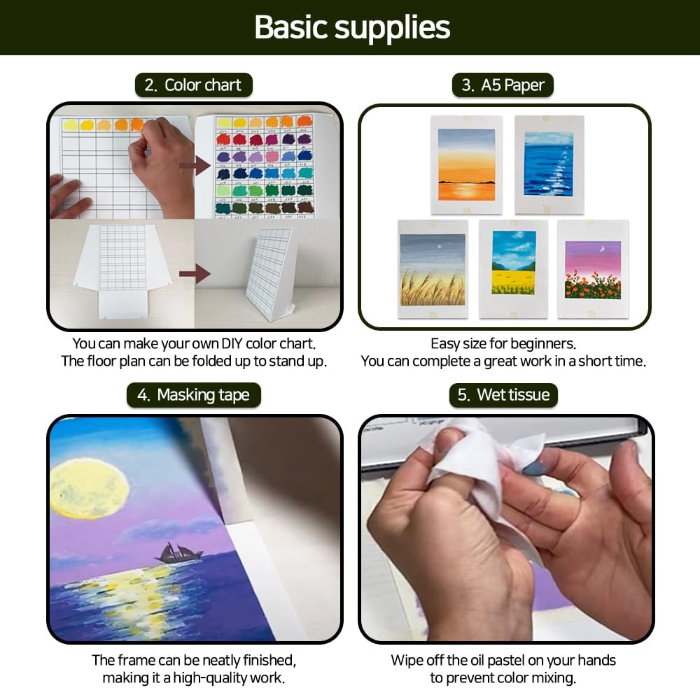 BERRYCANVAS Artists' Soft Oil Pastels Premium Set of 48 + Kits - Image 6