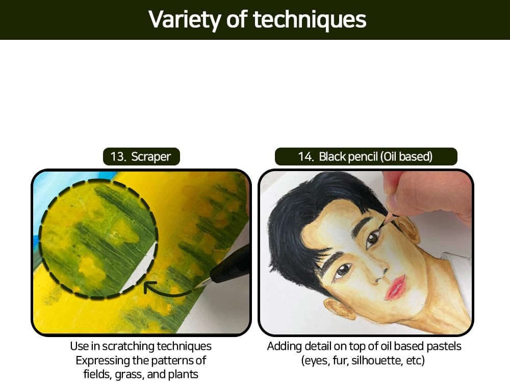 BERRYCANVAS Artists' Soft Oil Pastels Premium Set of 48 + Kits - Image 9