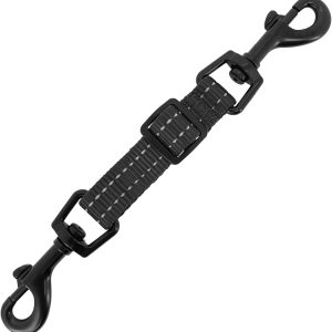 Best Pet Supplies Voyager Dog Collar Safety Clip with Dual Clasps, Collars and No Pull Harness Connectors, Training for Walking, Running, and Hiking, Safety Clip - Black