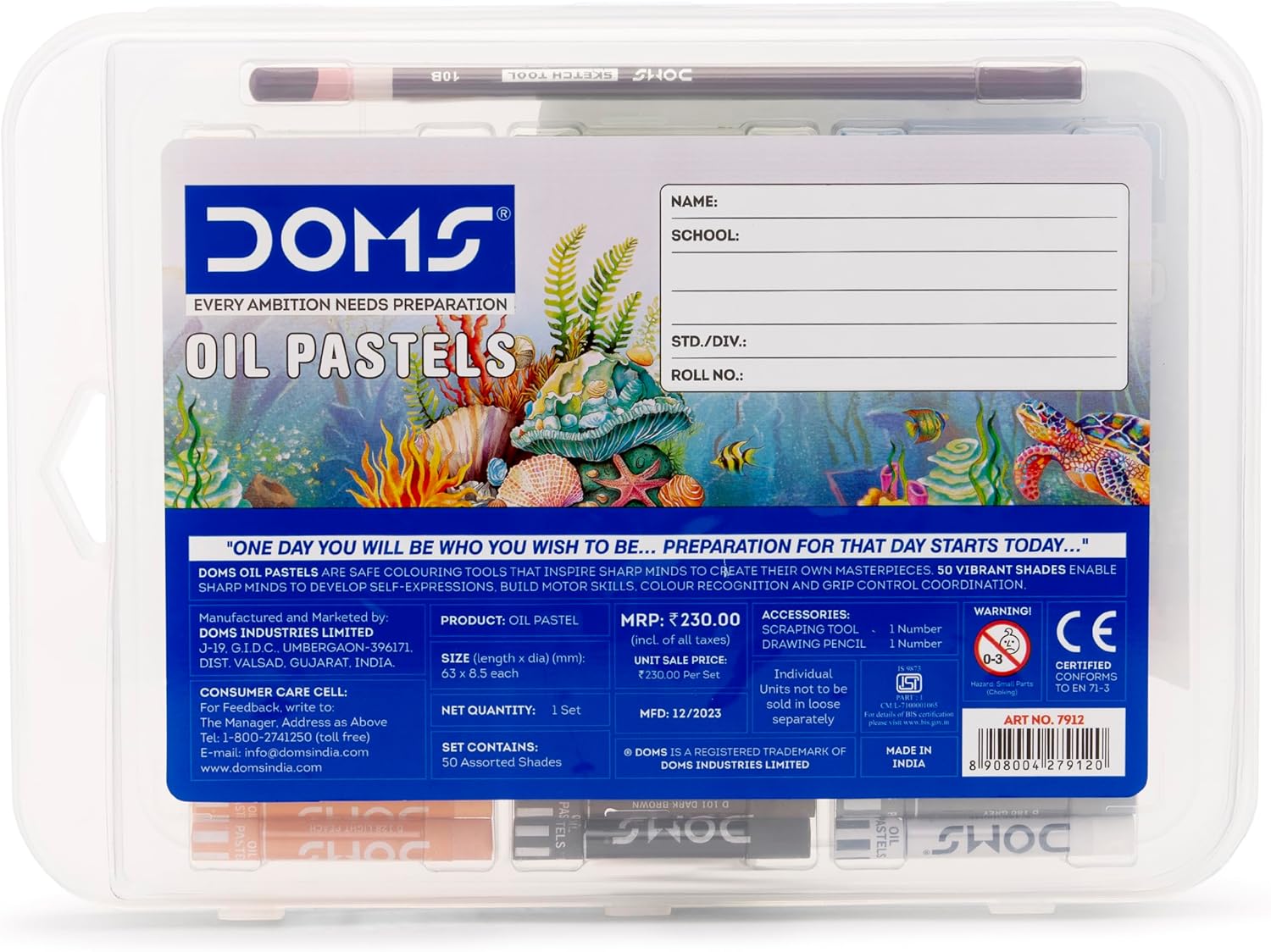 Doms 50 Assorted Colour Shades Oil Pastels - Rich Bright Smooth Even Shades - Image 4
